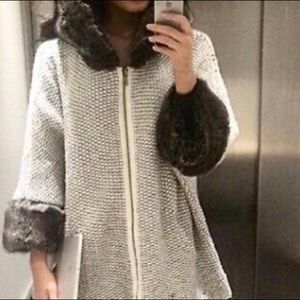 Zara coat oversize with fur